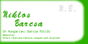 miklos barcsa business card